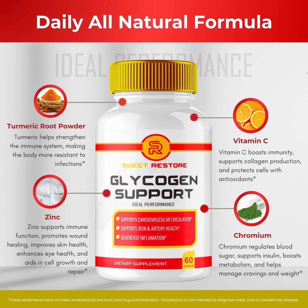 IDEAL PERFORMANCE Sweet Restore Capsules 180 Count