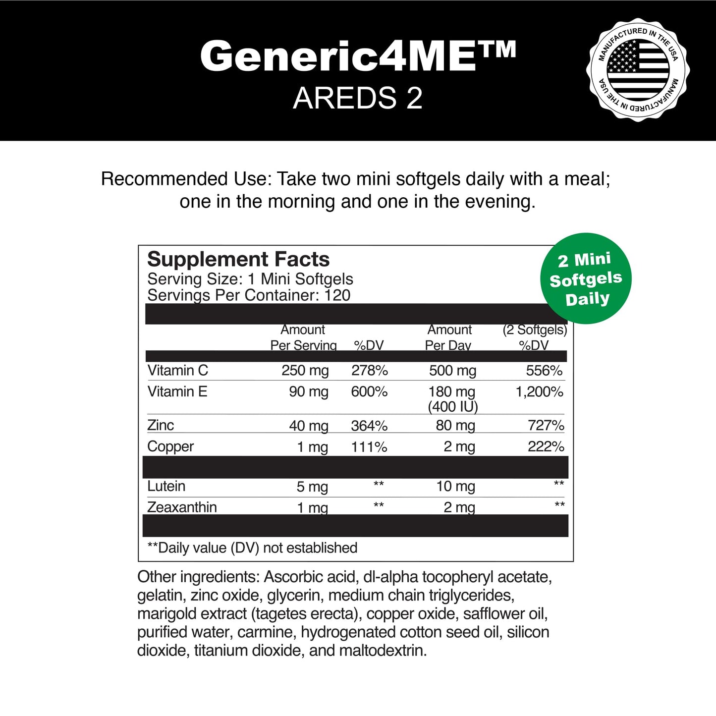 Generic4ME AREDS 2 SoftGels Softgel 120