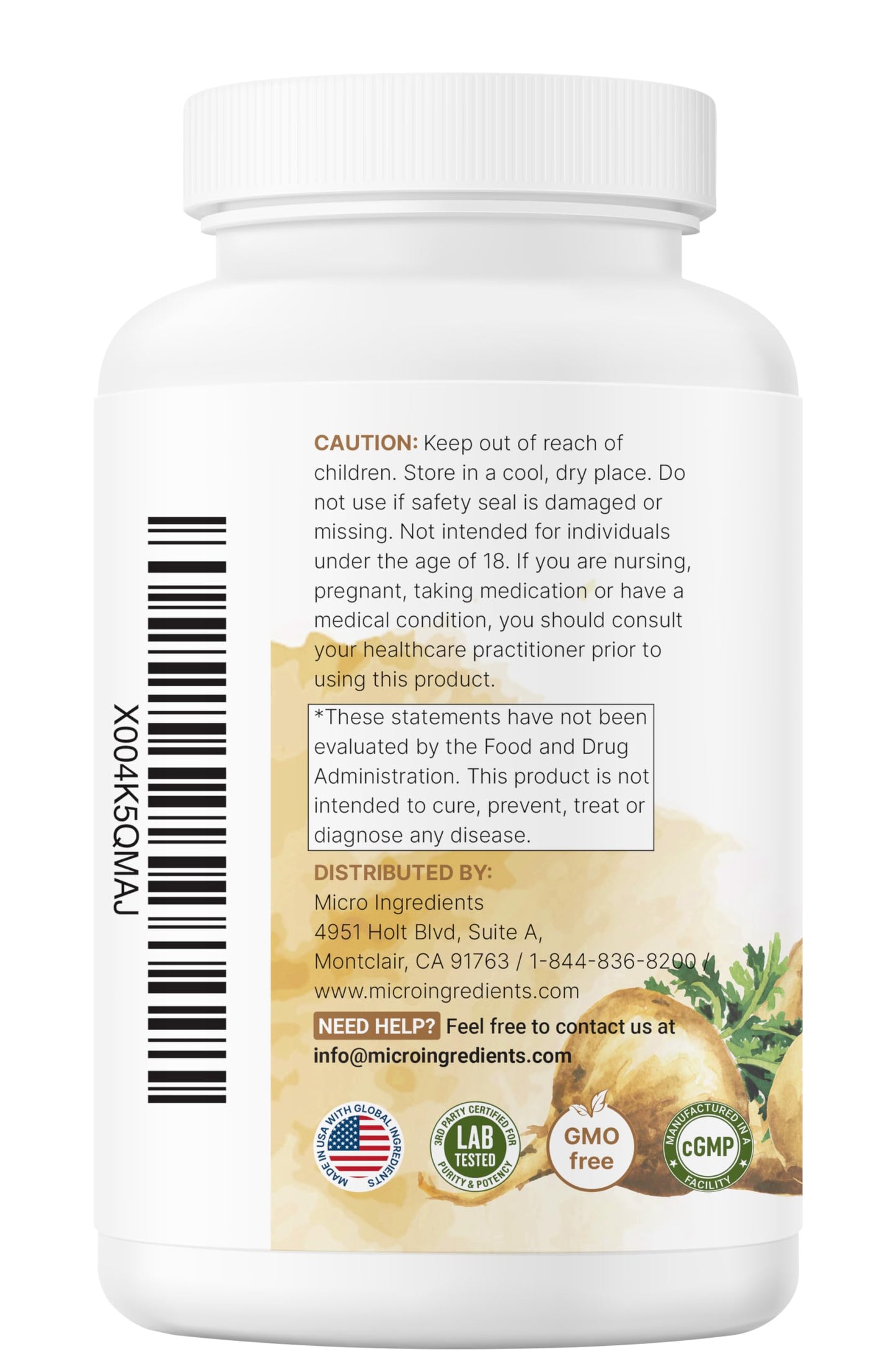 Micro Ingredients Maca Root Capsules, 240 Count