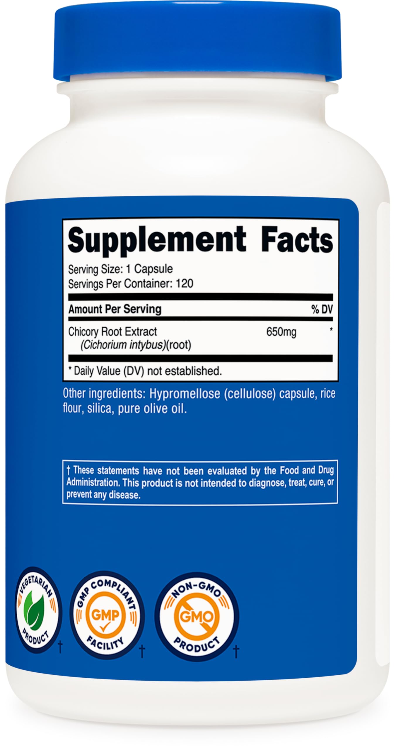 Nutricost Chicory Root 650mg Capsules 120 Count