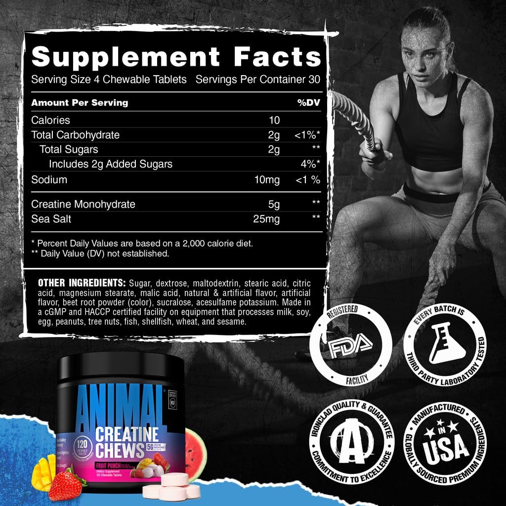 Animal Creatine Chews Chewable Tablets 120 Tablets