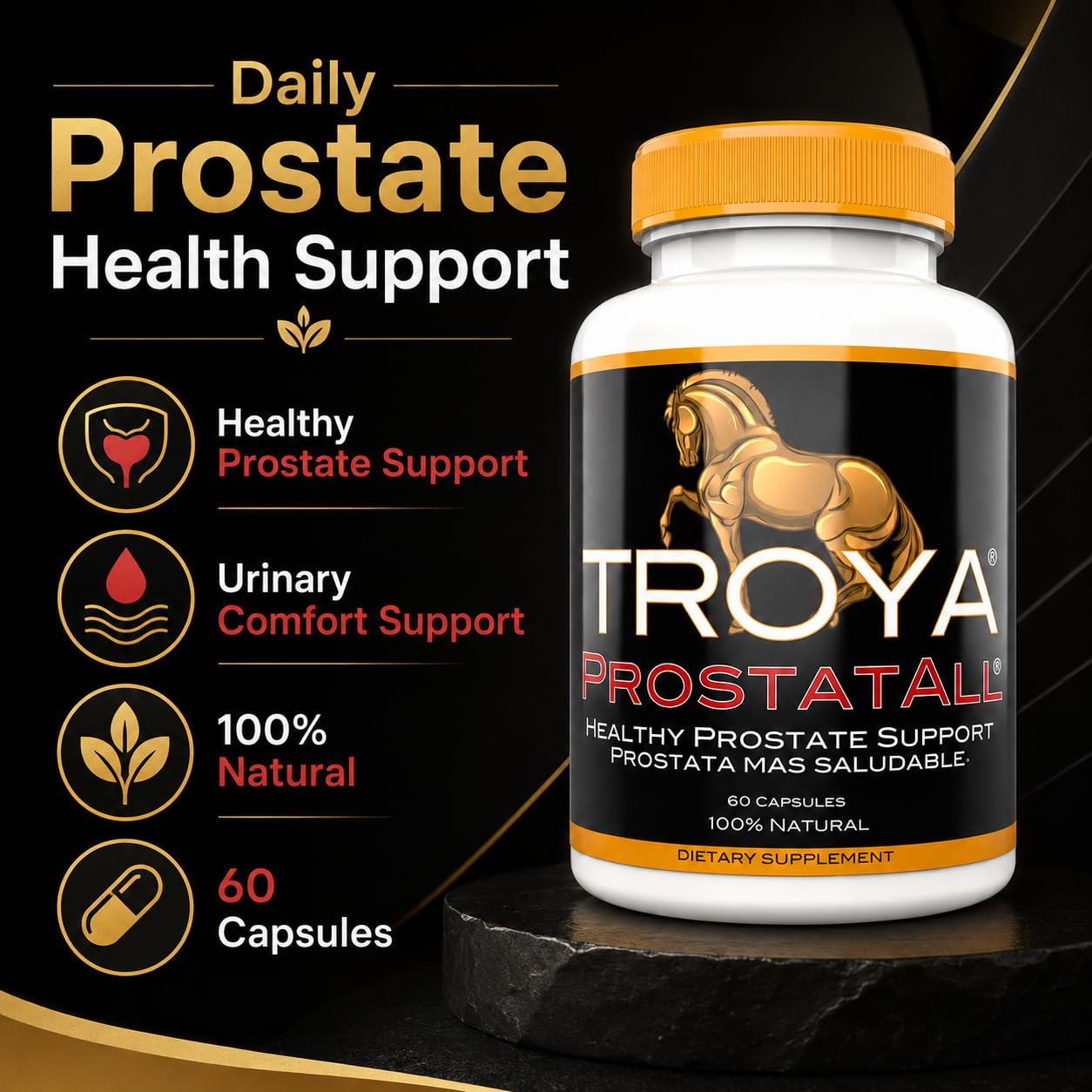 PROSTATALL Prostate Supplement with Saw Palmetto, Zinc, Stinging Nettle & Pumpkin Seed Extract, 60 Capsules