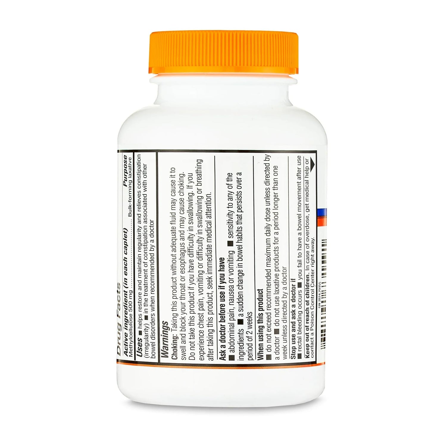 KP+ Equate Fiber Therapy Caplets with Methylcellulose 500 mg, 100 Caplets