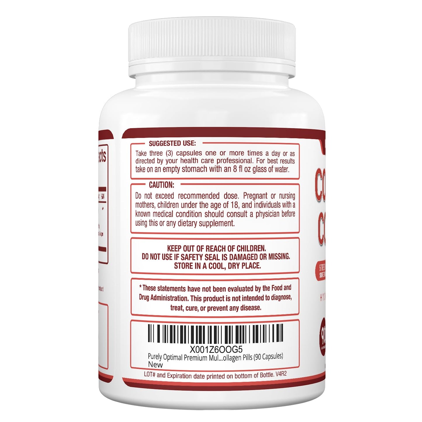 Purely Optimal Premium Multi Collagen Peptides Capsules, 90 Capsules