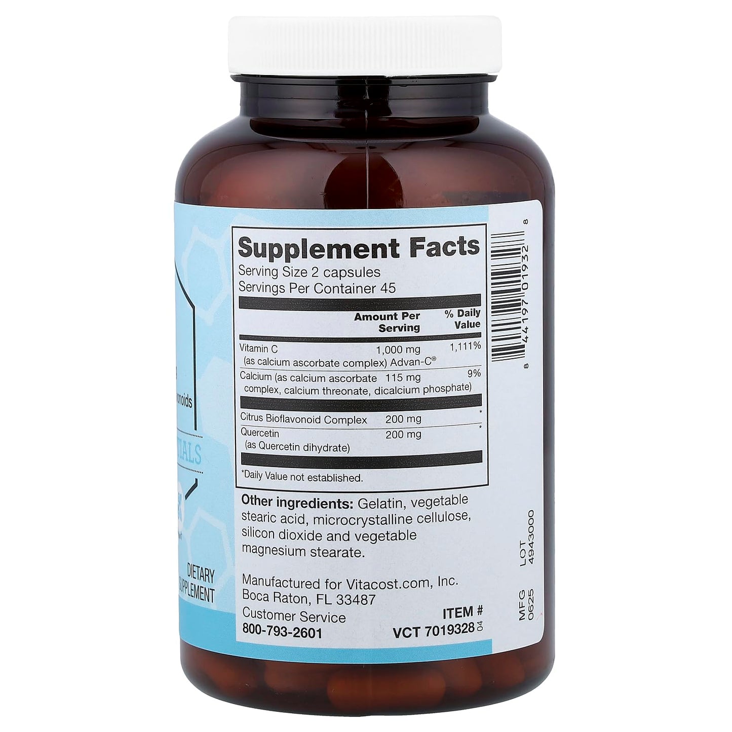 Vitacost Brand Synergy Advan-C Including Quercetin & Bioflavonoids 90 Capsules