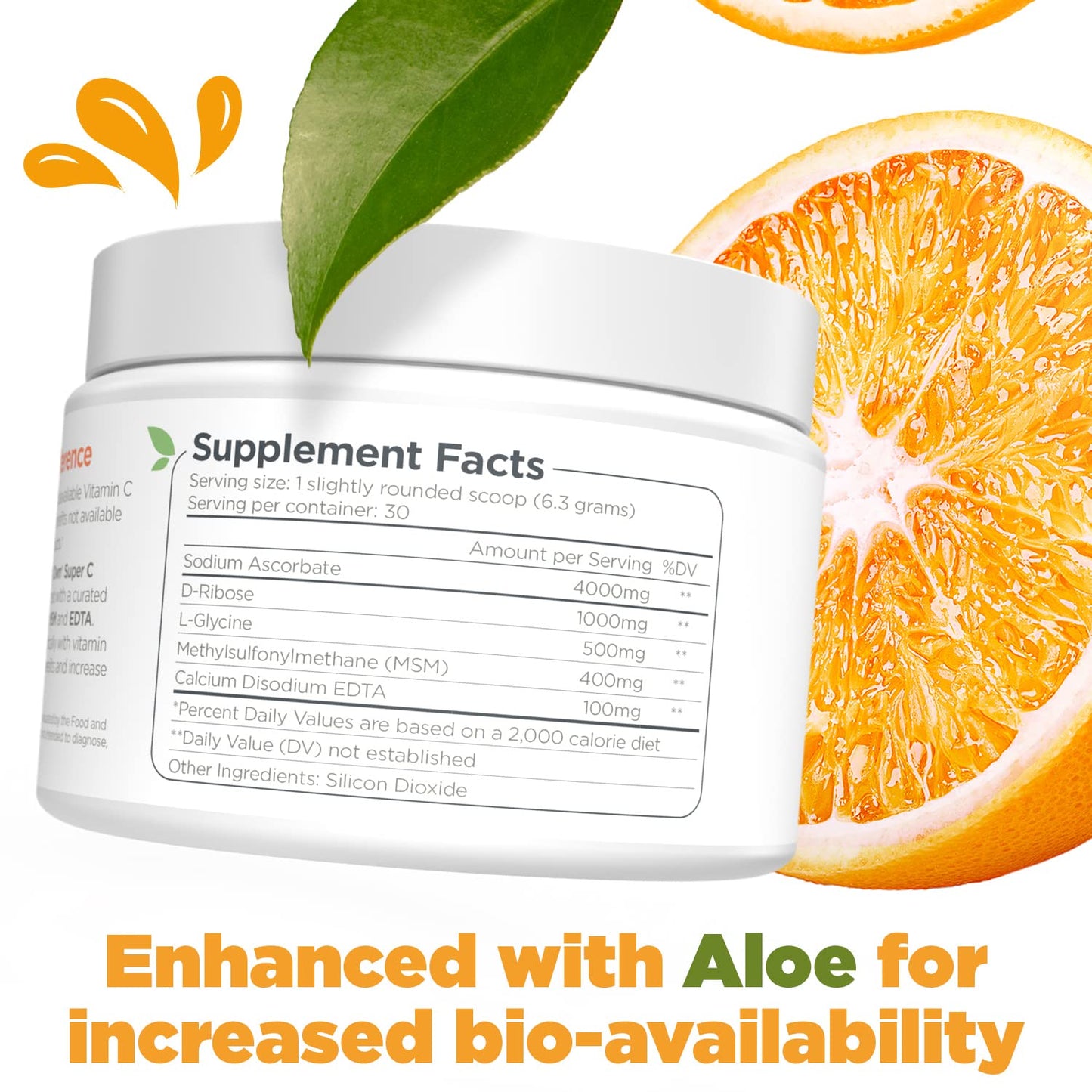 Dr. Keith's Own Buffered Vitamin C Powder 4000mg, Glycine & MSM, 7.05 oz