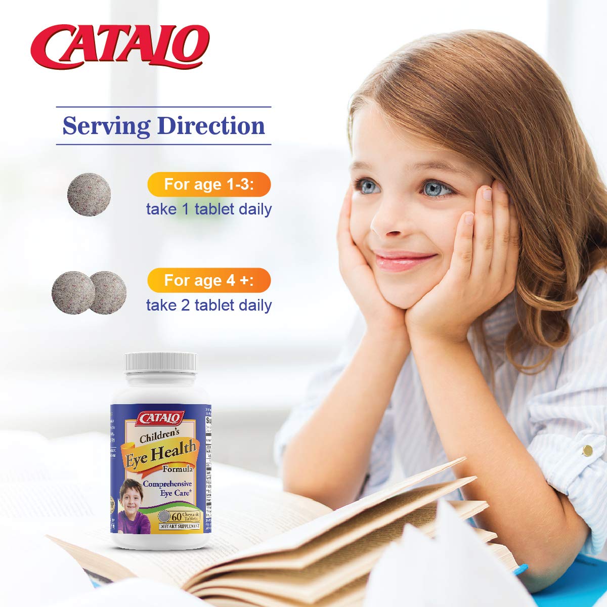 CATALO Children's Eye Health Formula Chewable Tablets 60 Count