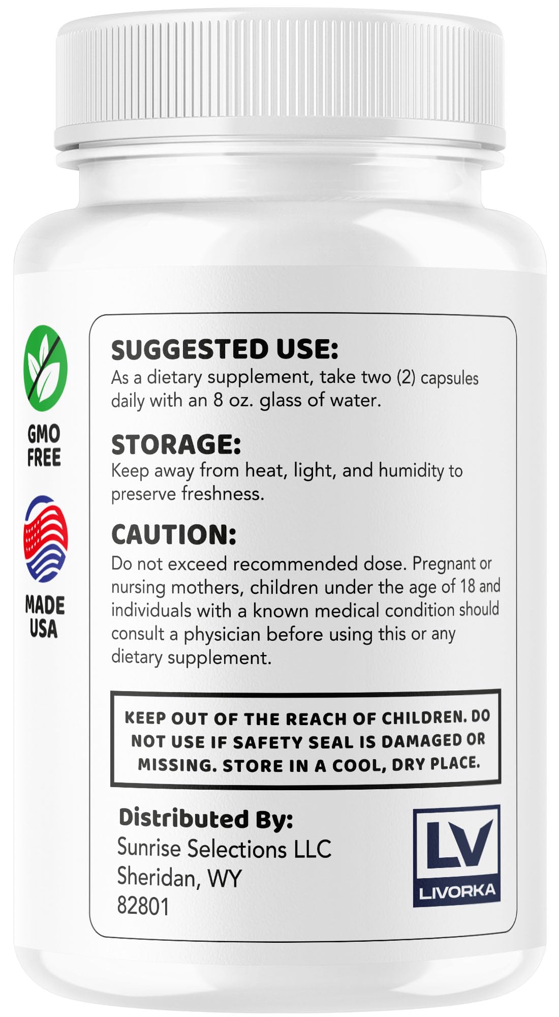 LIVORKA Mind Guard Brain & Memory Support Capsules, 300 Capsules