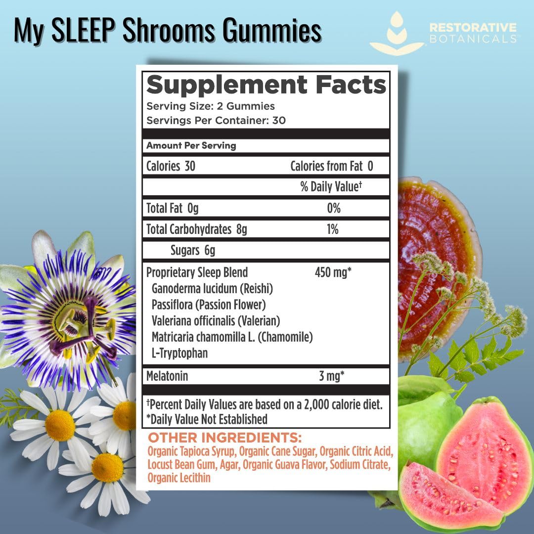 Restorative Botanicals My Sleep Shrooms Gummy, 60 Count