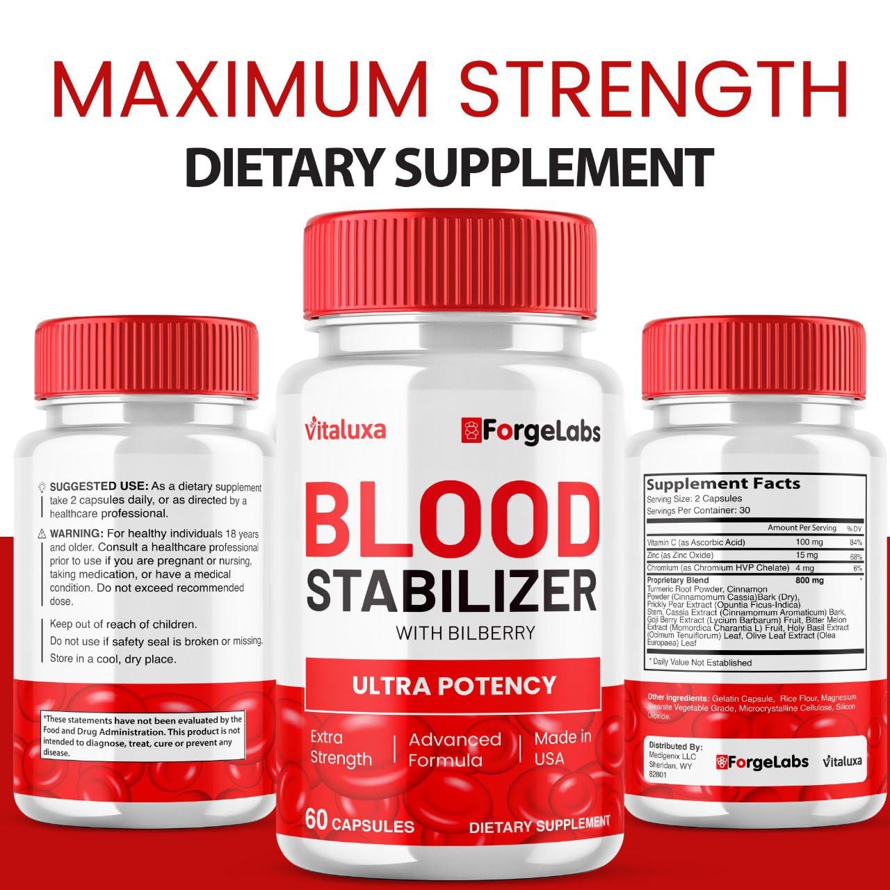 Vitaluxa Blood Stabilizer Capsules, 60 Count