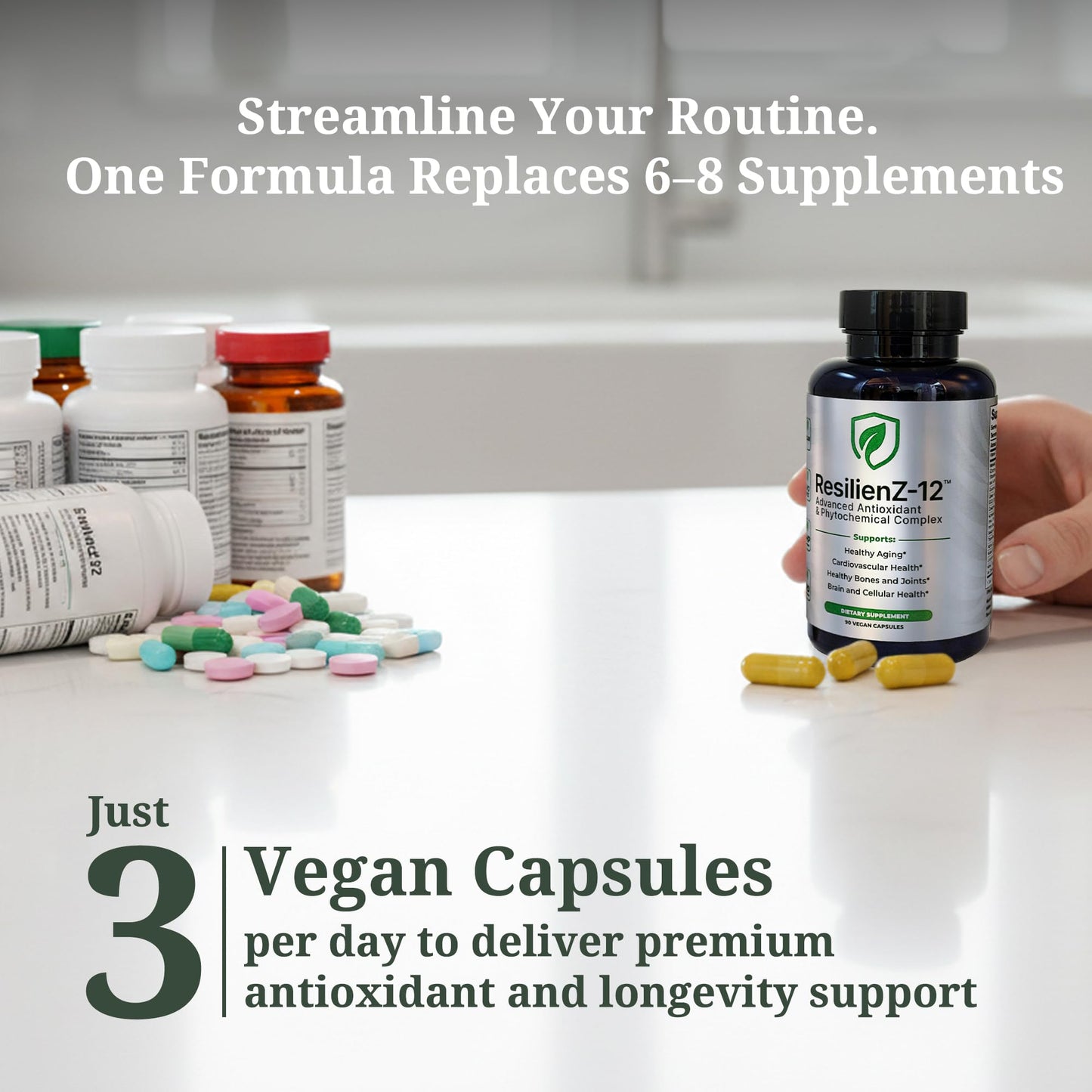 ResilienZ 12-in-1 Longevity Supplement Stack 90 Capsules