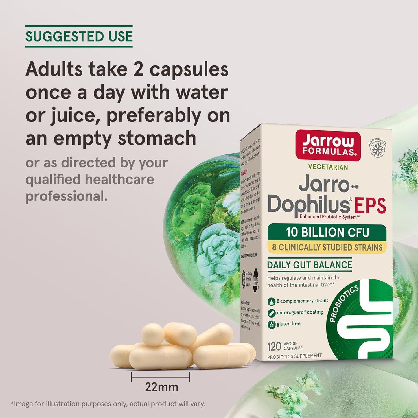 Jarrow Formulas Jarro Dophilus Probiotics 10 Billion CFU Probiotic Supplement, 240 Capsules