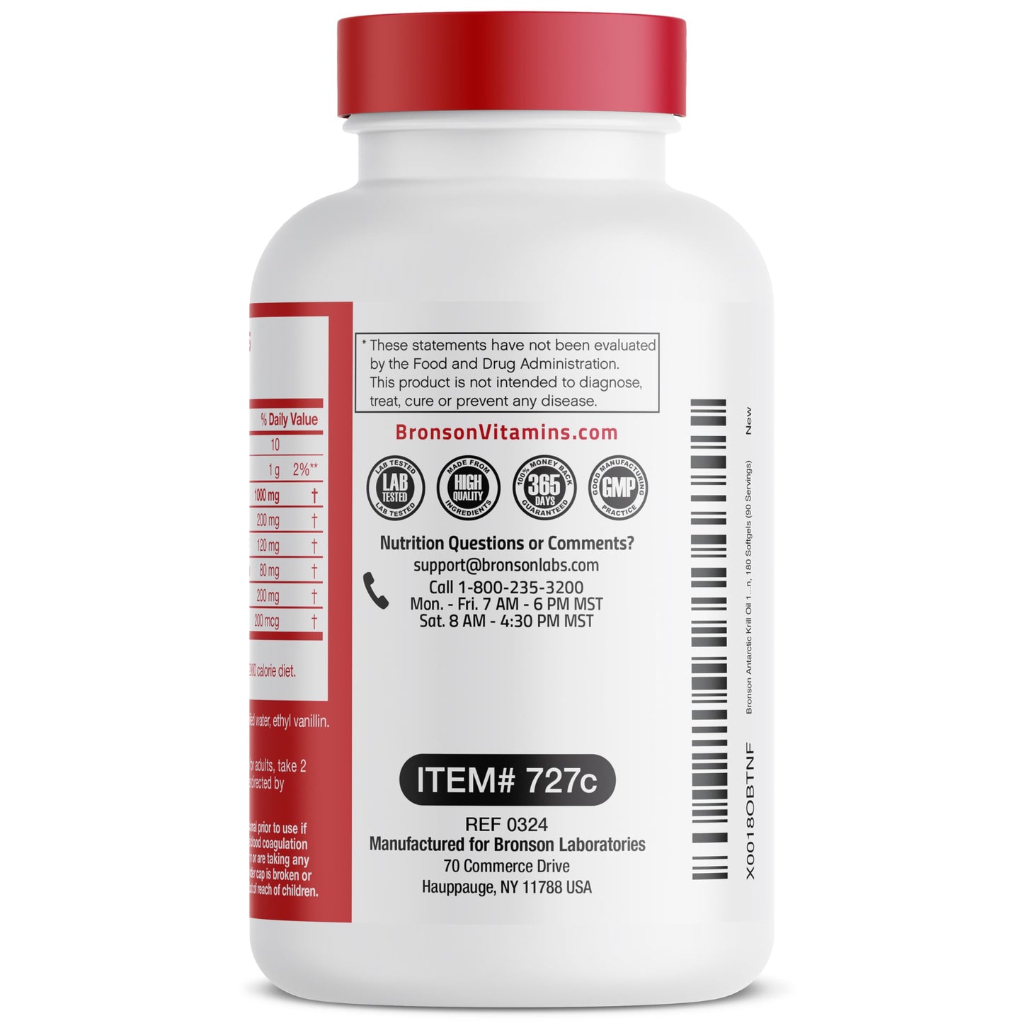 Bronson Antarctic Krill Oil 1000 mg with Omega-3s Softgels 180