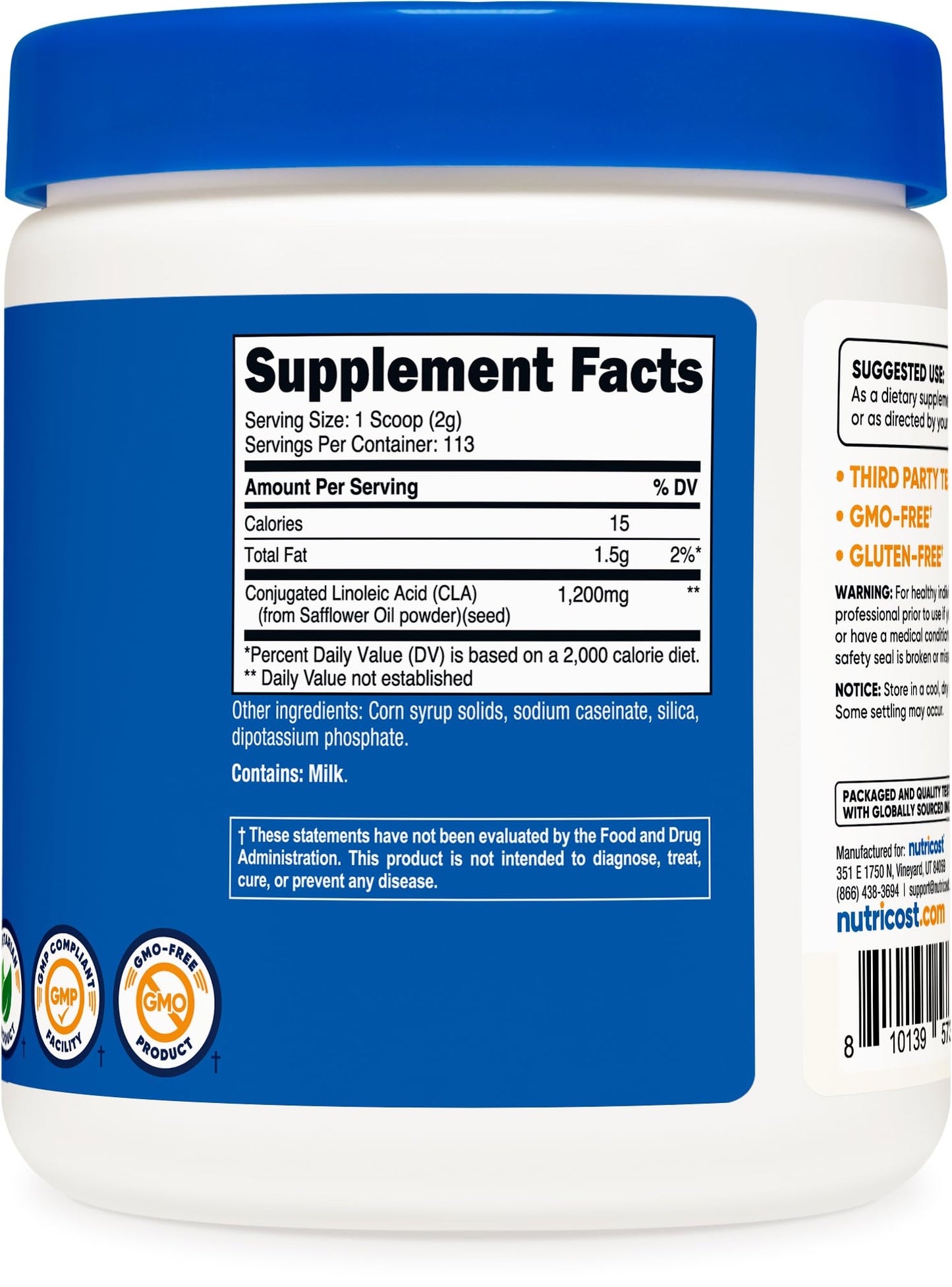 Nutricost CLA Powder (Conjugated Linoleic Acid), 8.1 Ounce