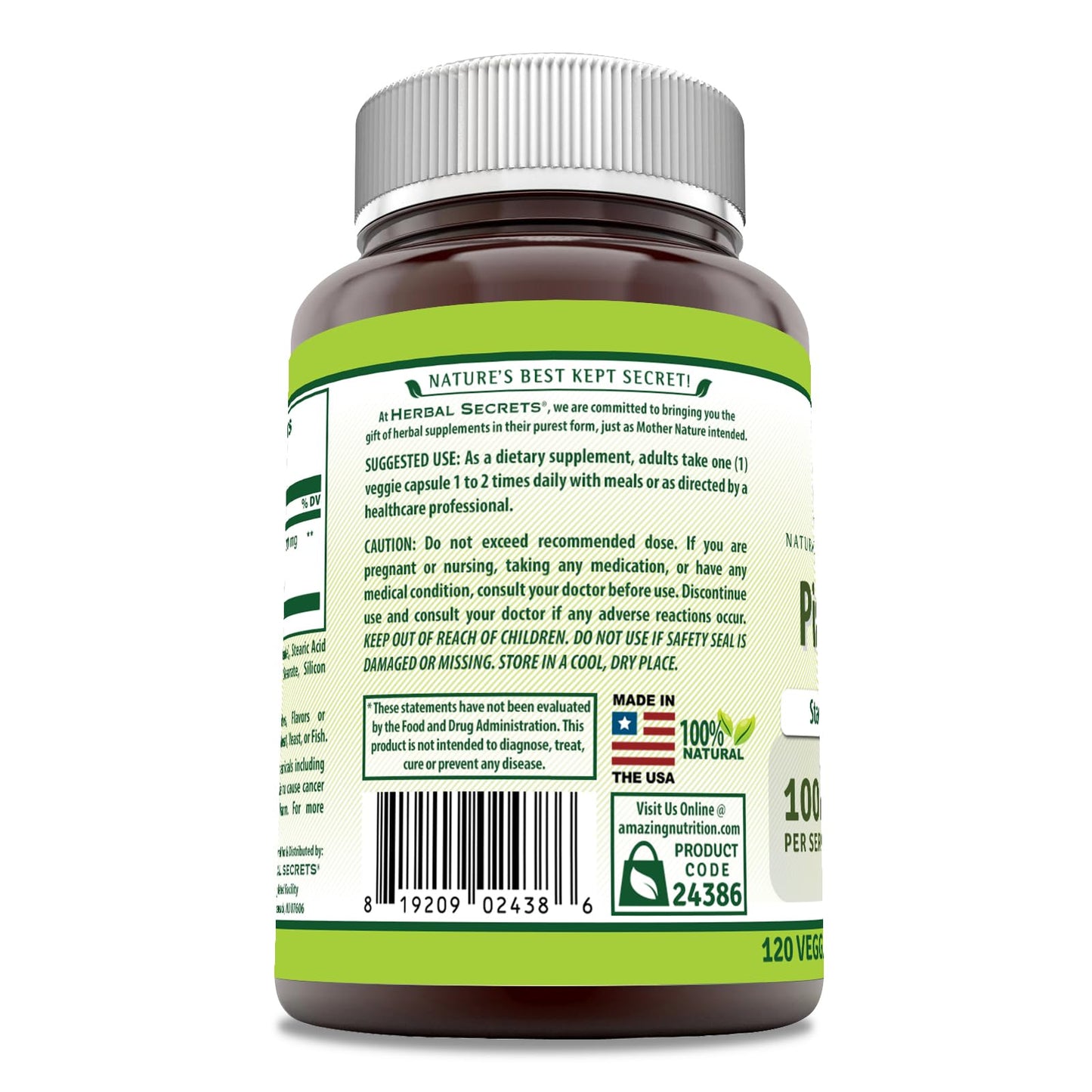 Herbal Secrets Pine Bark Extract Capsule 1 Count