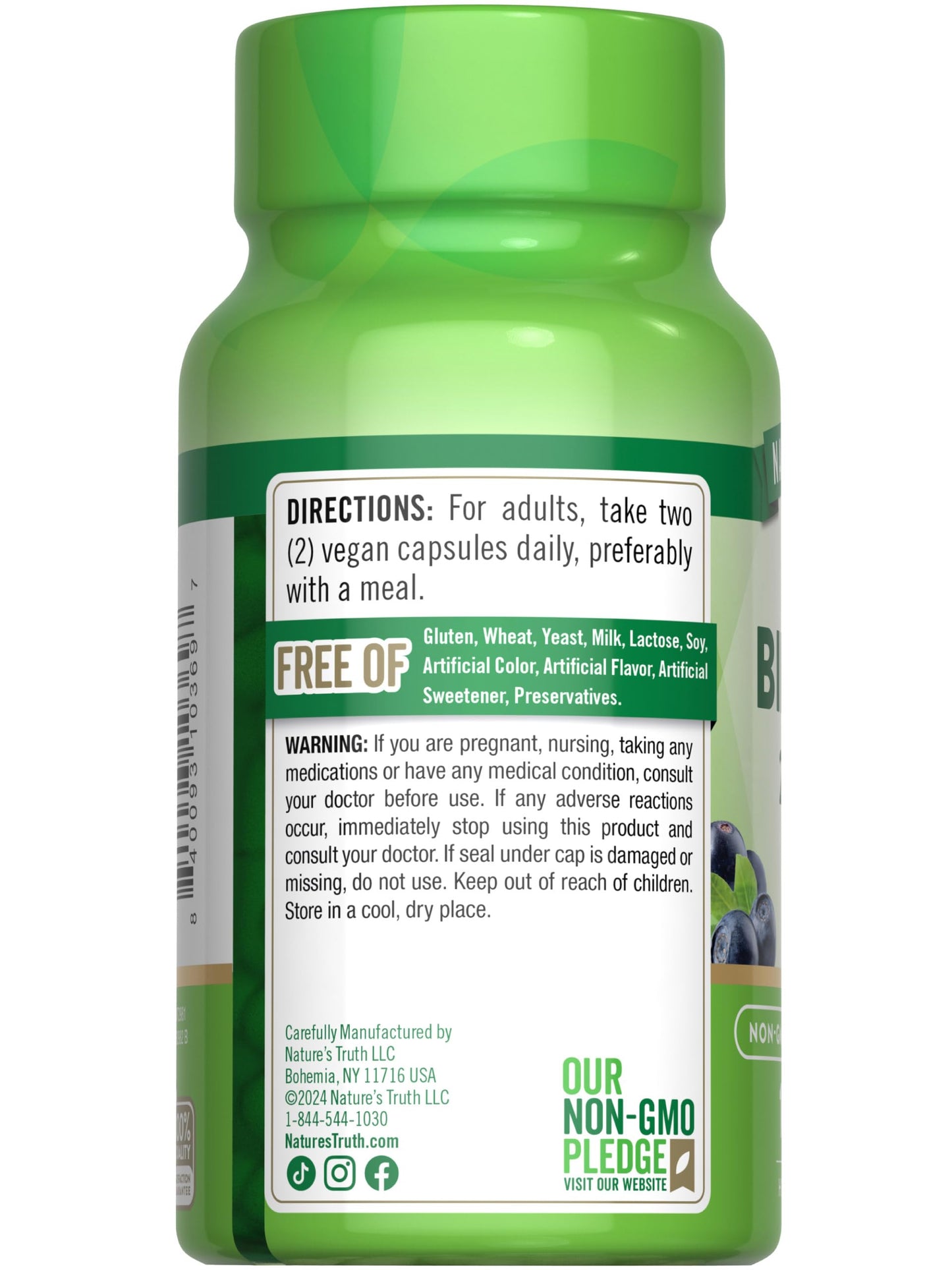 Nature's Truth Bilberry Extract Capsules 100 Count