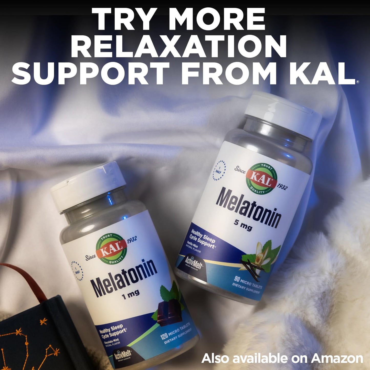 KAL Melatonin 3mg Sleep Aid Tablets with Vitamin B6, 120 Count