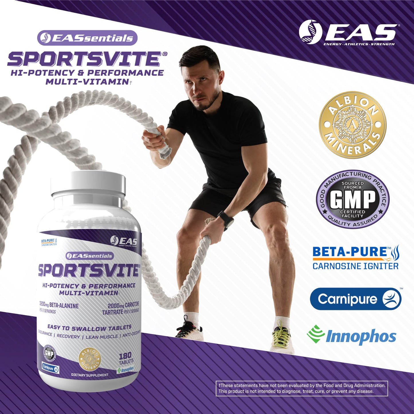 EAS SportsVite High Potency Multivitamin for Athletes 180 Tablets
