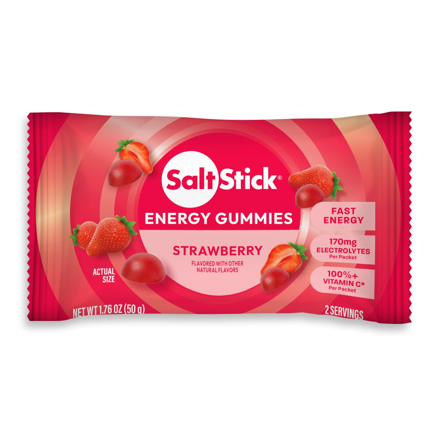 SaltStick Energy Gummies with Electrolytes, Strawberry, 80 Gummies