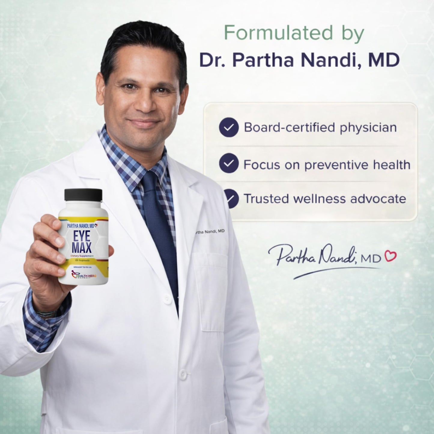 Partha Nandi, MD Lutein Zeaxanthin Lycopene Eye Vision Supplement Softgel 60