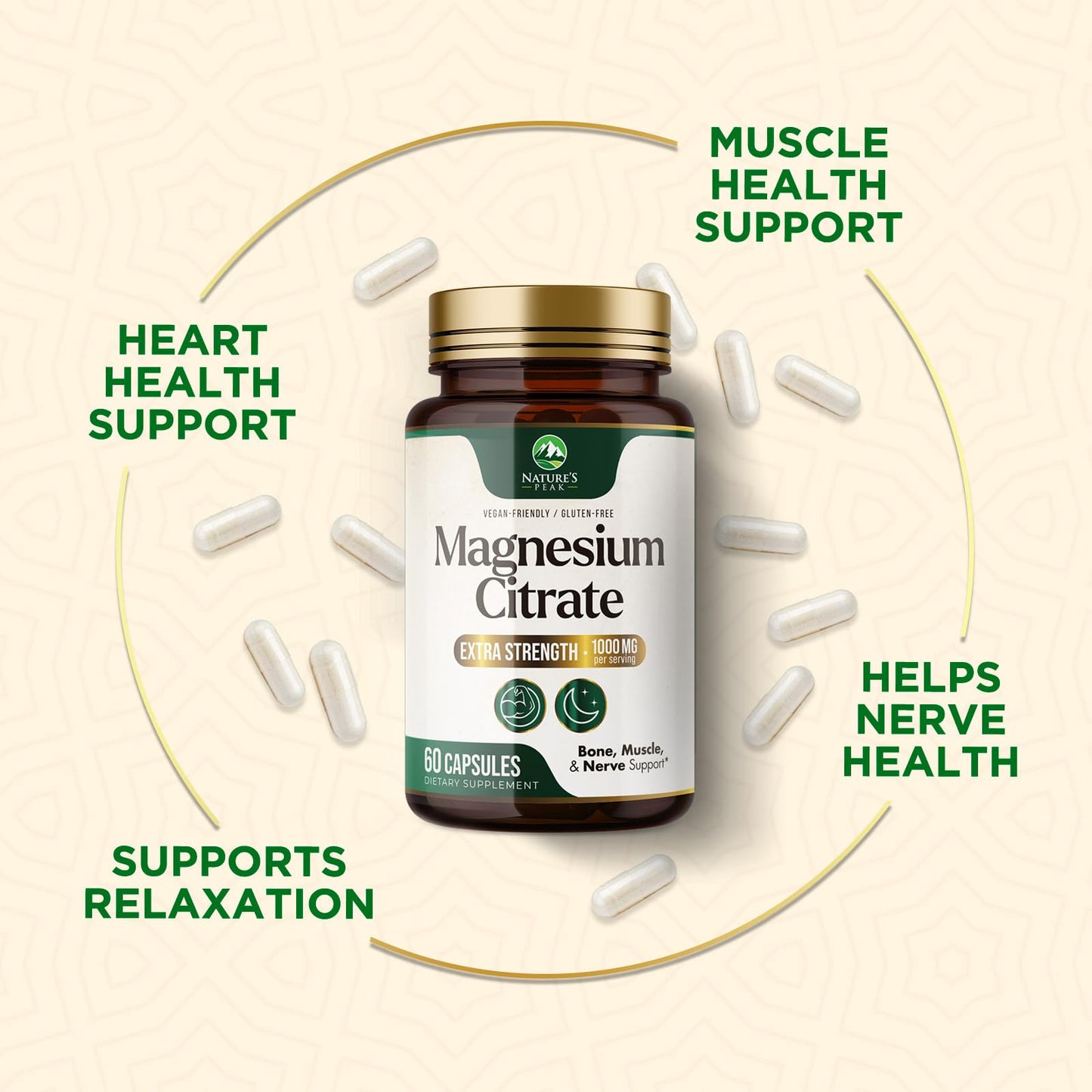 Nature's Peak Magnesium Citrate Capsules 60 Capsules