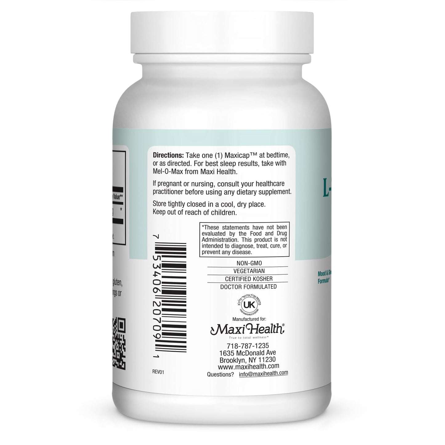Maxi Health L-Tryptophan 500mg Mood & Sleep Formula Capsule 90 Count
