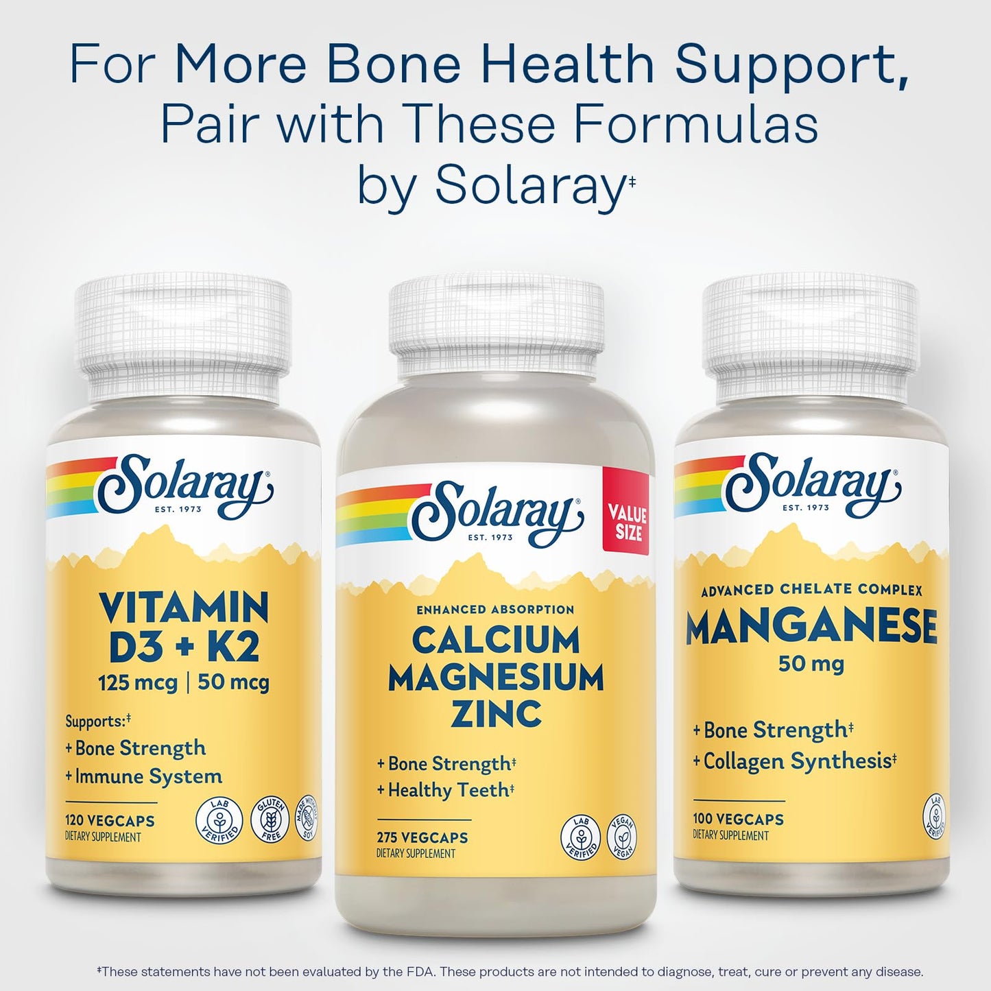 SOLARAY Manganese Supplement 50 mg Capsule 100