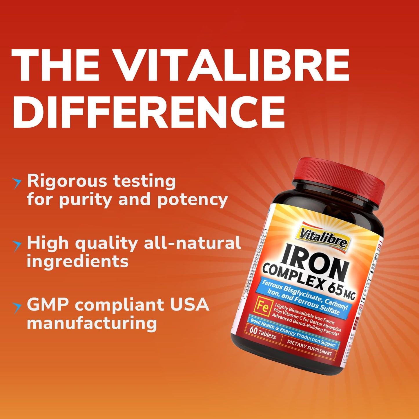 Vitalibre Iron Supplement 60 Tablets
