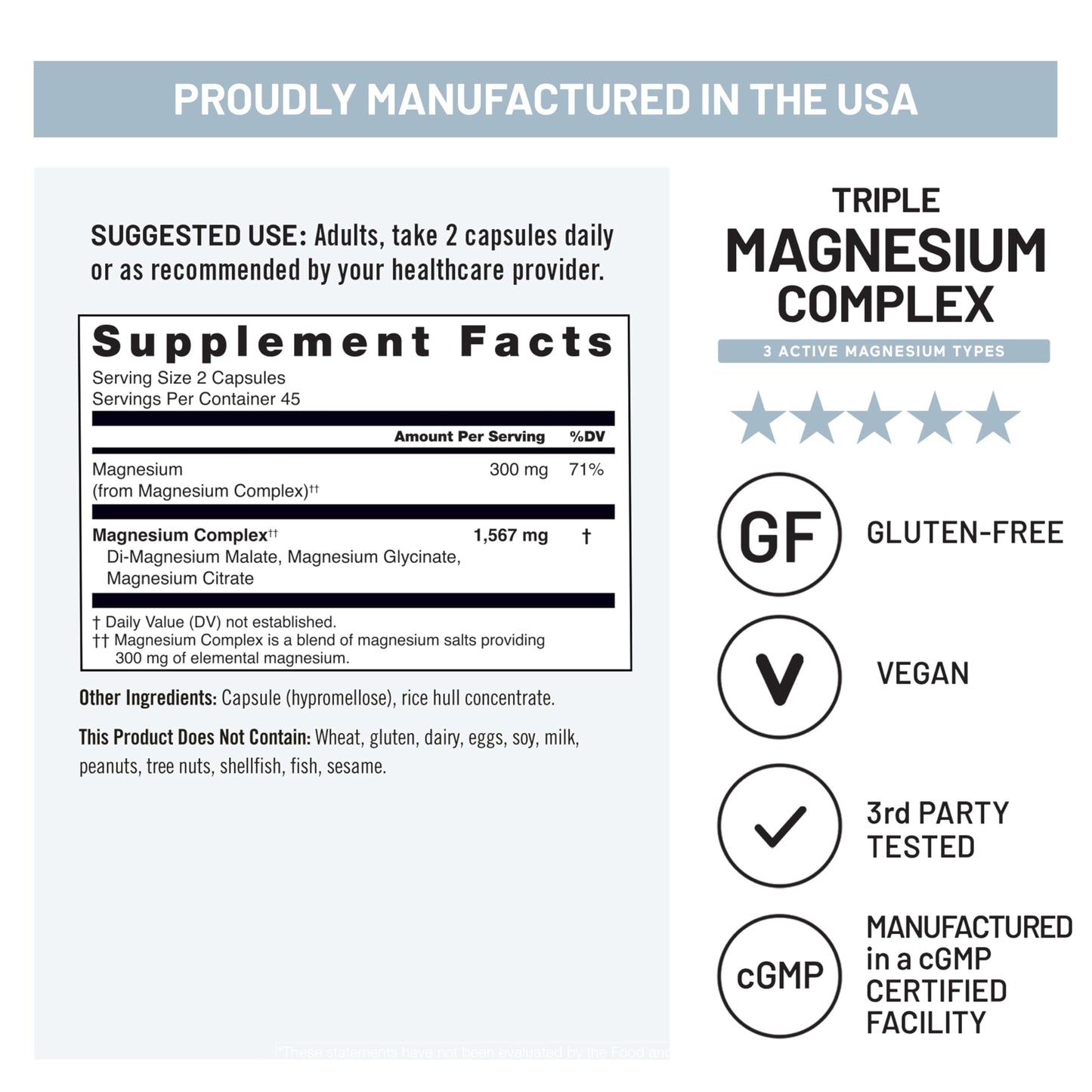 NatureWise Triple Magnesium Complex - Chelated - High Absorption Magnesium Glycinate + Malate + Citrate for Muscle Nerve & Sleep Support - Vegan 90 Capsules