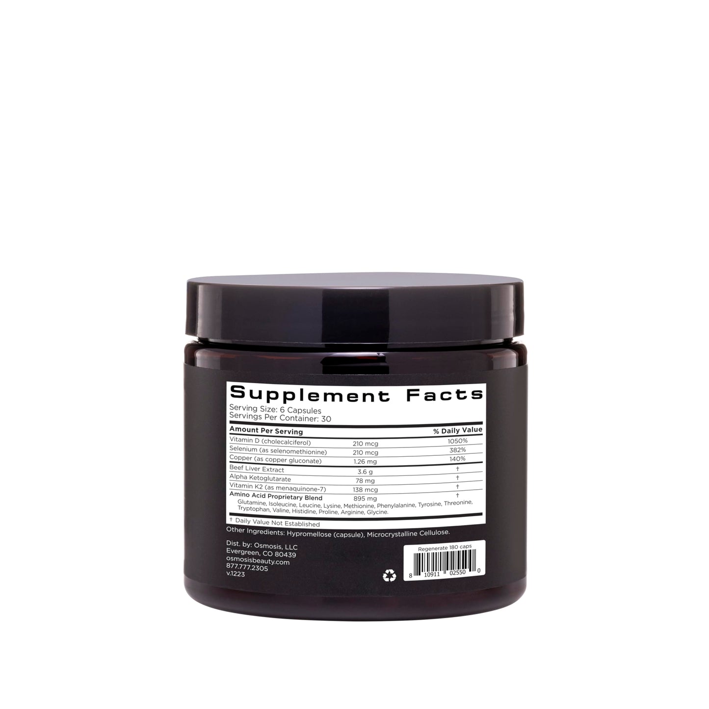 OSMOSIS Regenerate Skin and Liver Support Supplement for Skin Firmness Capsule 1 Count