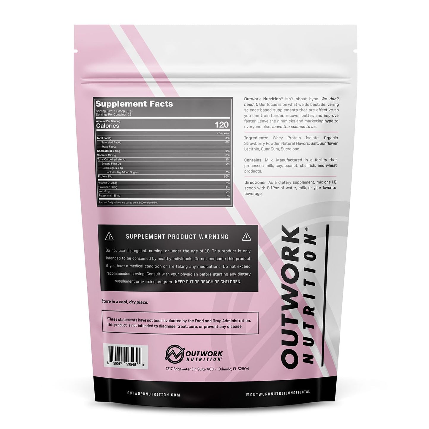 Outwork Nutrition Whey Isolate Protein Powder Powder, 28.92 Servings