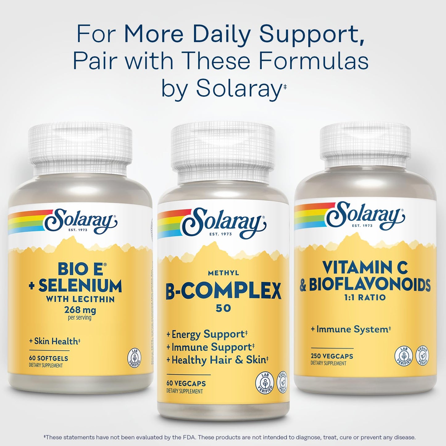 SOLARAY Bio Vitamin E 400 IU with Selenium Capsules, 60 Count