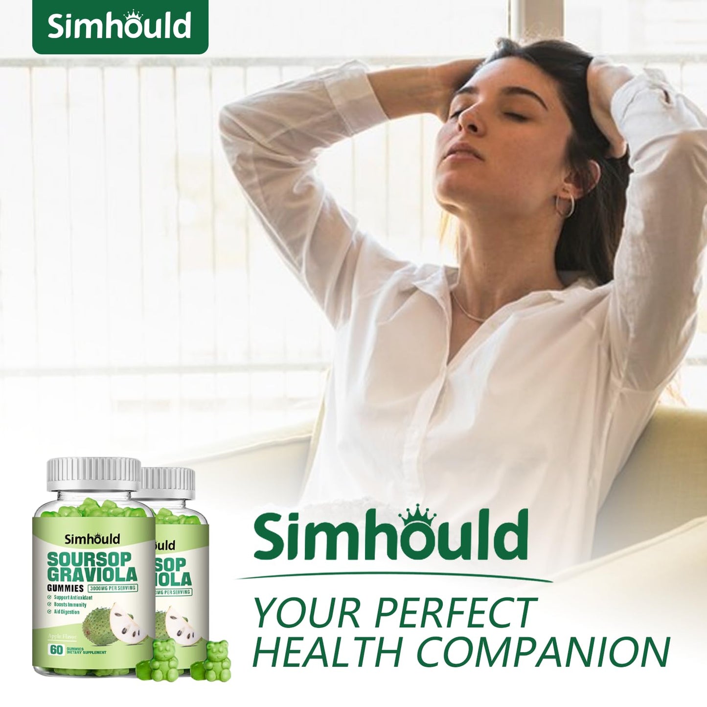 Simhould Soursop Graviola Gummies, 120 Count
