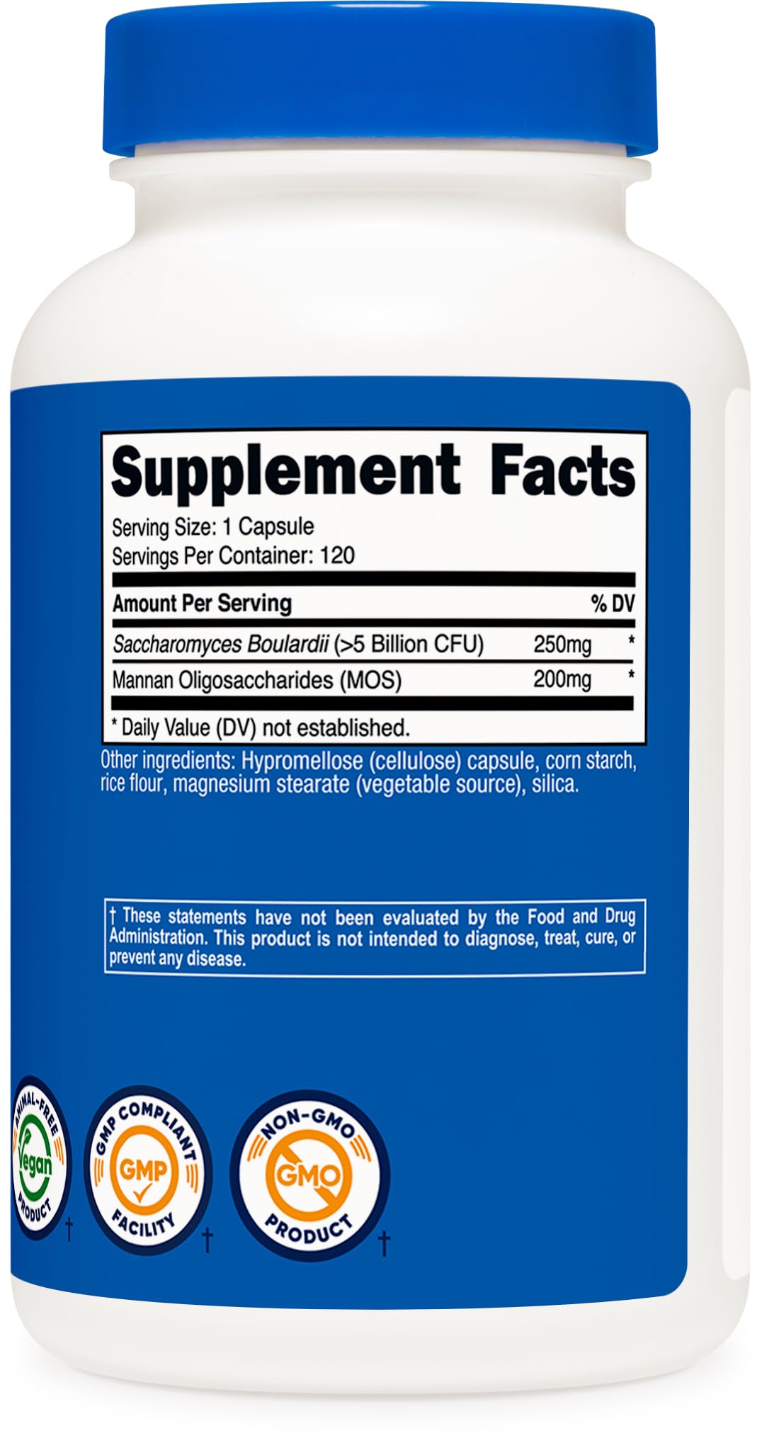 Nutricost Saccharomyces Boulardii + MOS Capsules, 120 Capsules