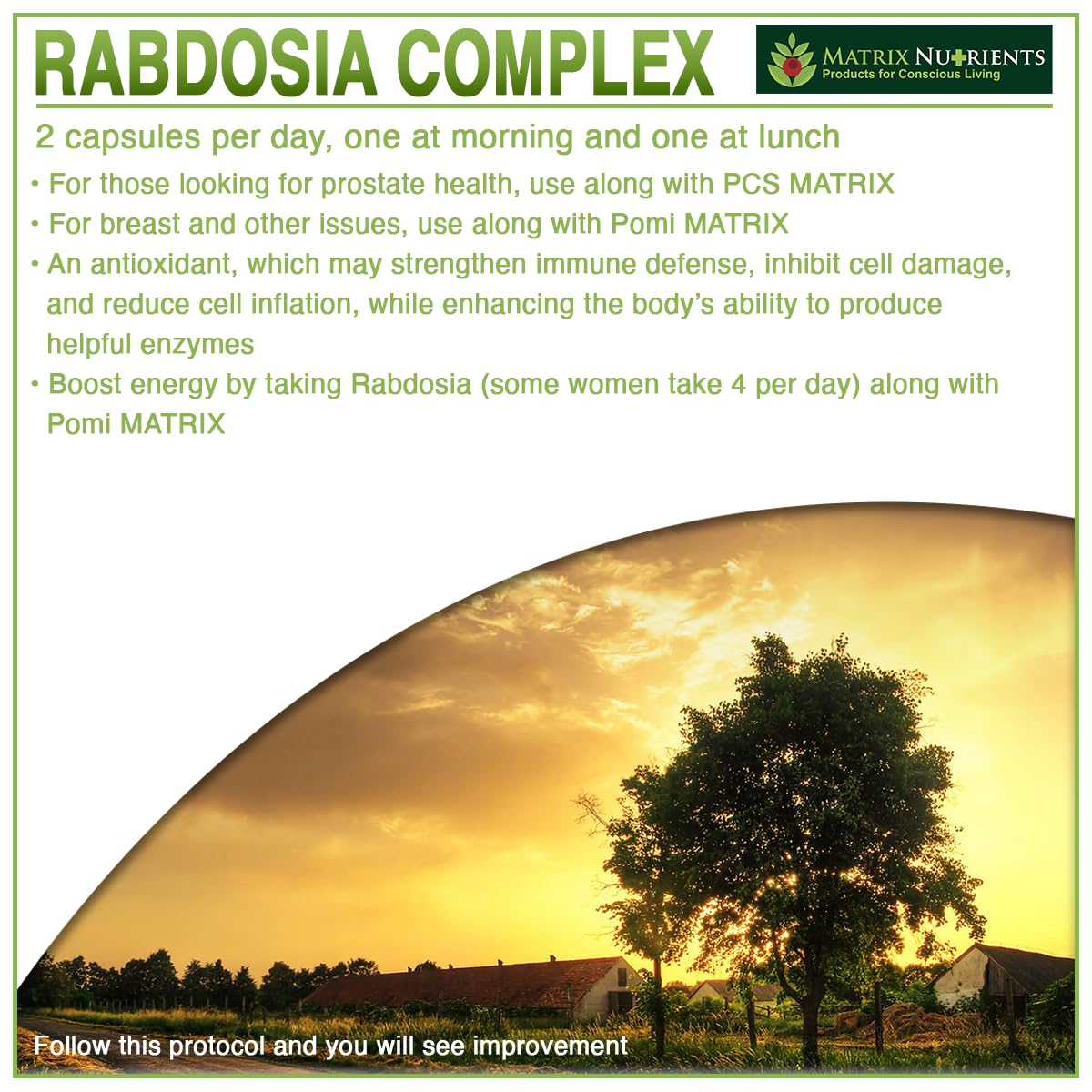 Matrix Nutrients Rabdosia Complex Capsules, 60 Count