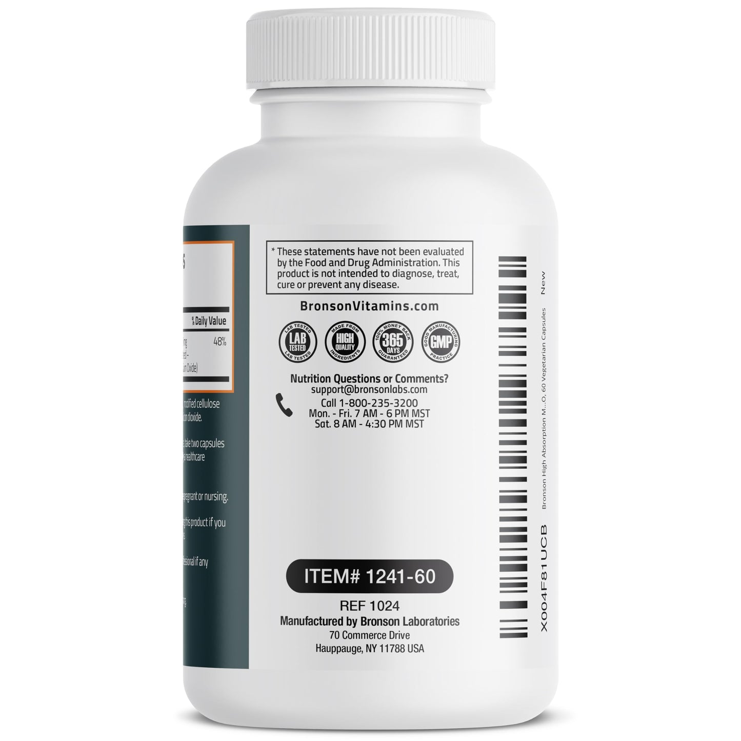 Bronson Magnesium Glycinate 200mg Capsules, 60 Count