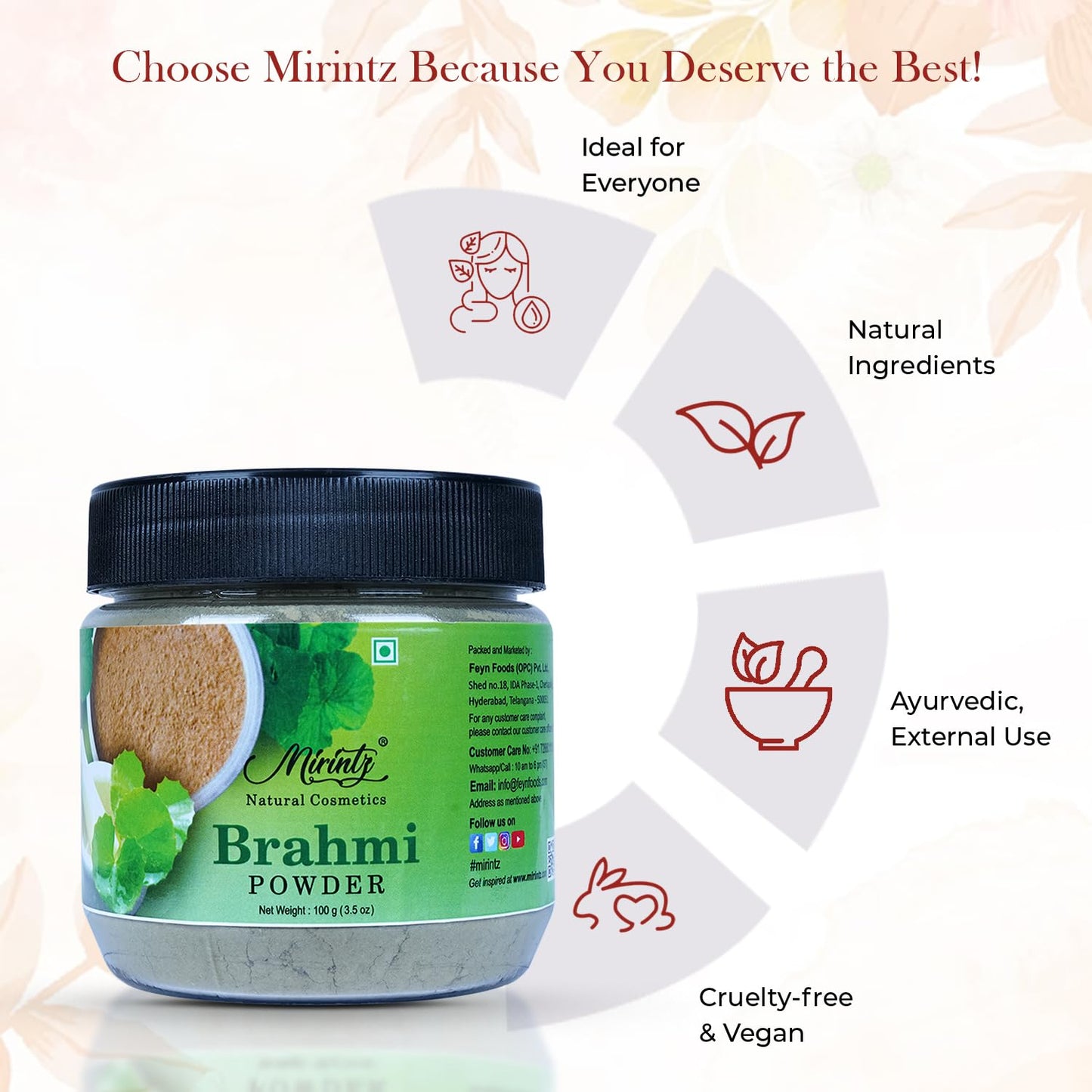 Mirintz Bacopa Monnieri Powder 3.52 oz