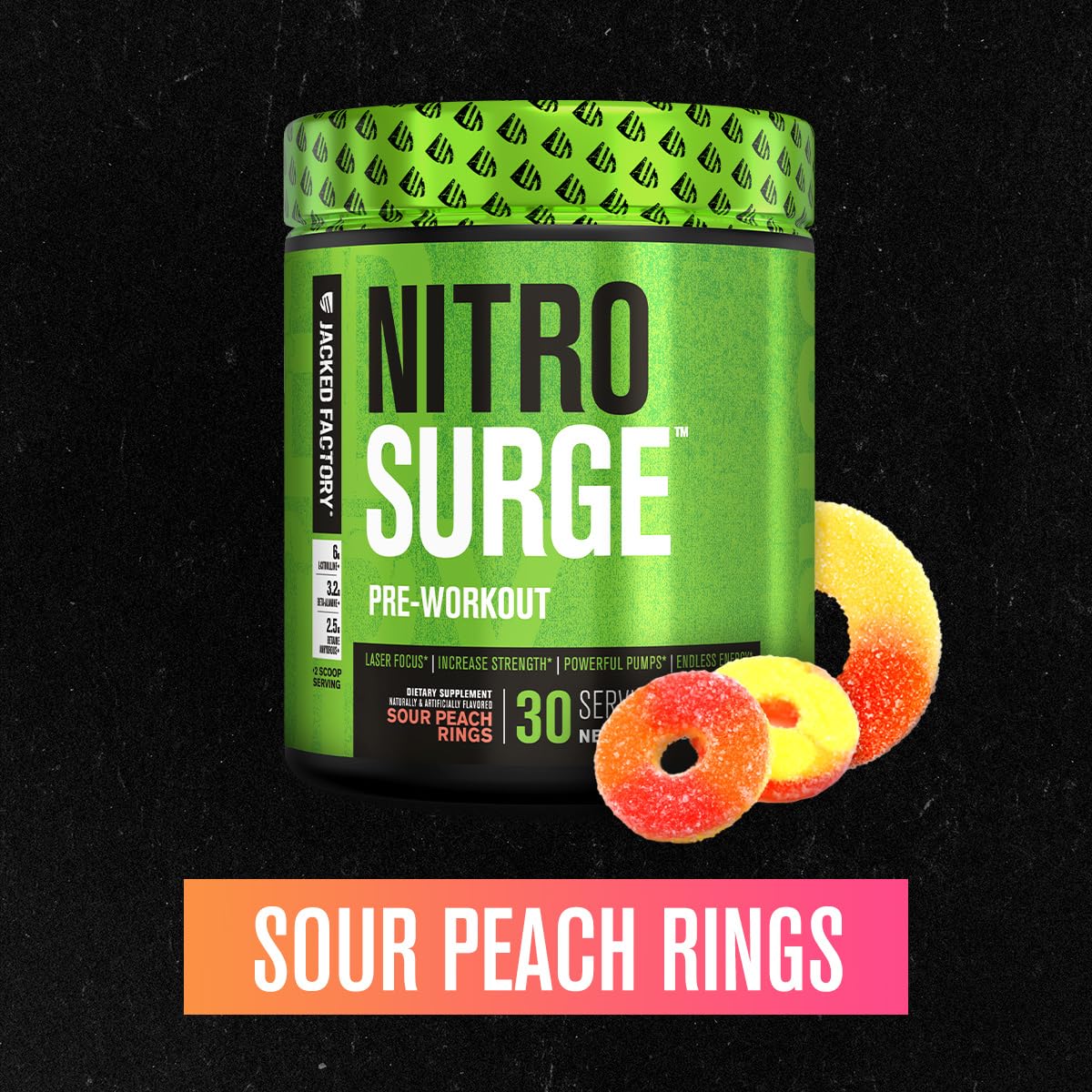 Jacked Factory Nitrosurge Pre Workout Supplement Powder 30 Servings
