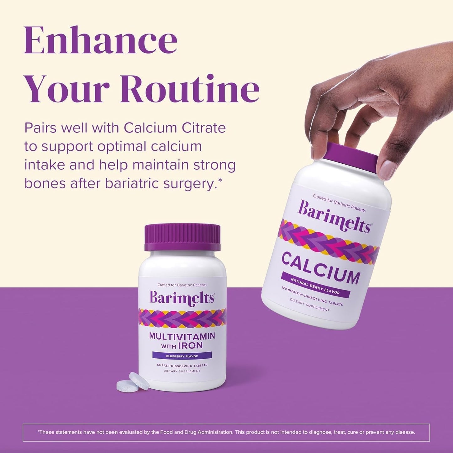 BariMelts Bariatric Multivitamin with Iron Tablet, 60 Tablets