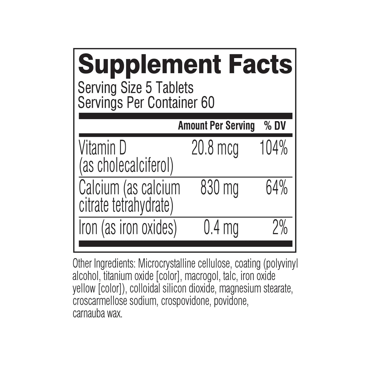Swisse Calcium with Vitamin D3 and Citrate 830mg Tablets, 300 Count