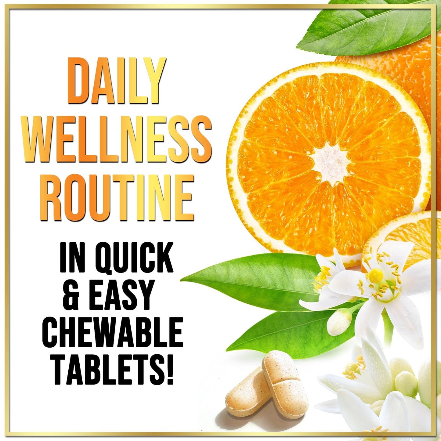 Hello Lovely! Vitamin C 1000mg Per Serving - Extra Strength with Rose Hips Bioflavonoids - Sugar Free Vitamin C Chewable Tablets, 60 Count