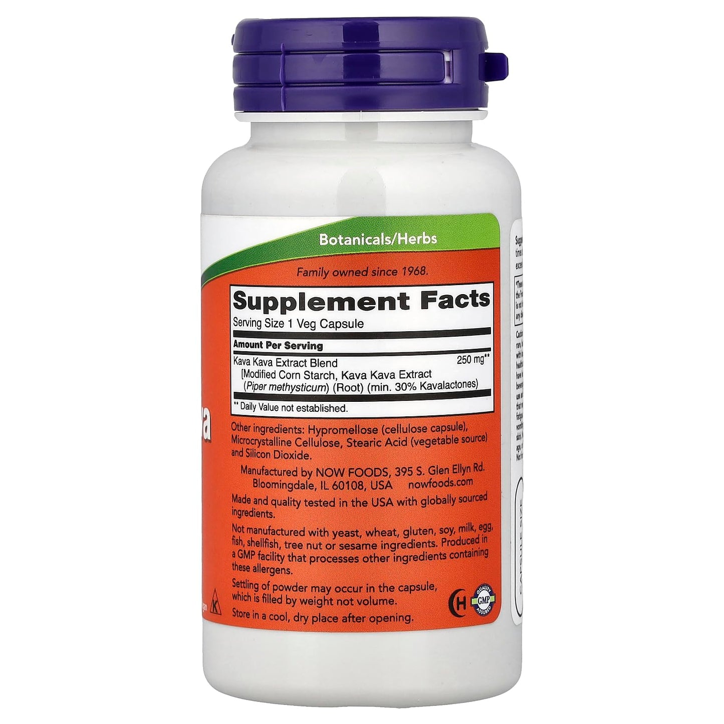 NOW Foods Kava Kava Extract 250 mg Capsules, 60 Capsules