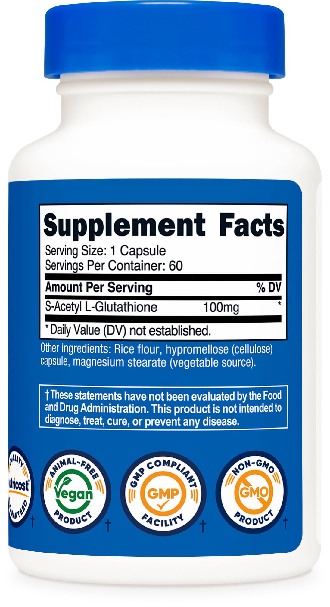 Nutricost S-Acetyl L-Glutathione 100MG Capsules, 60 Count