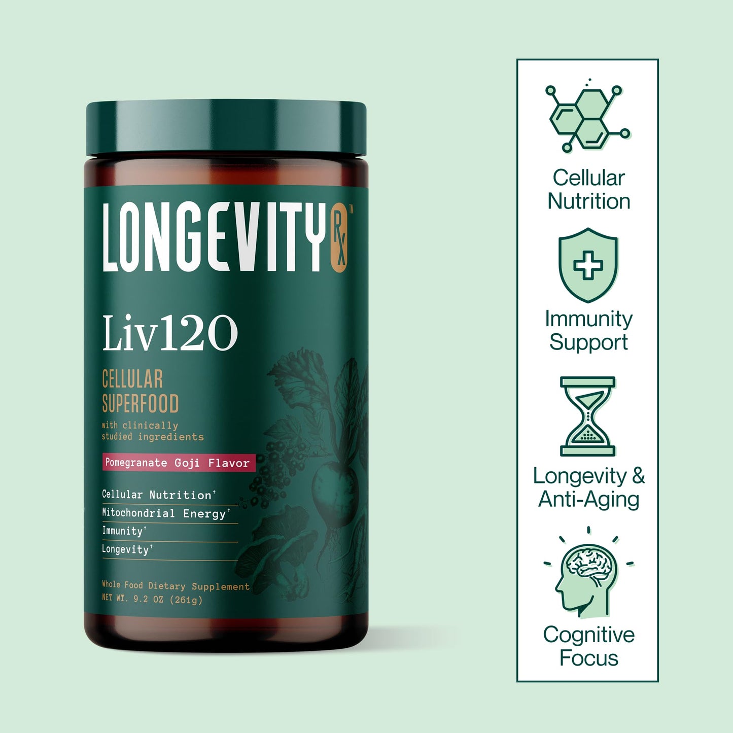 Longevity Rx Liv120 Superfood Powder 9.2 Ounce