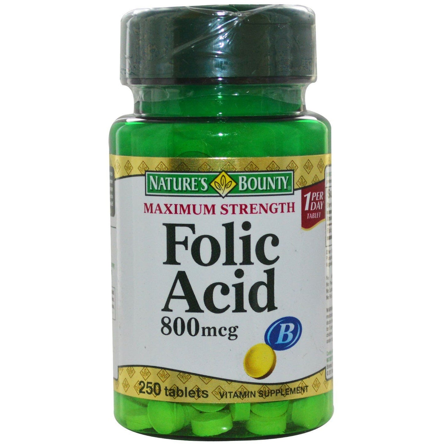 Nature's Bounty Folic Acid 800 mcg Tablet 250 Tablets