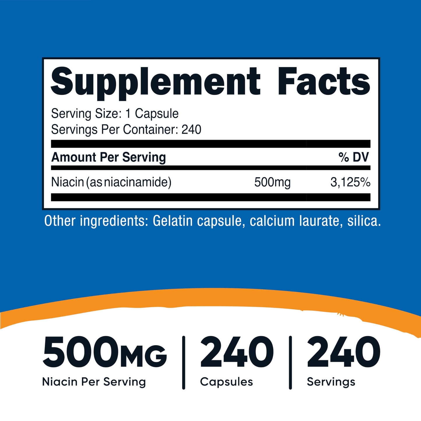 Nutricost Niacinamide Vitamin B3 500mg, 480 Capsules