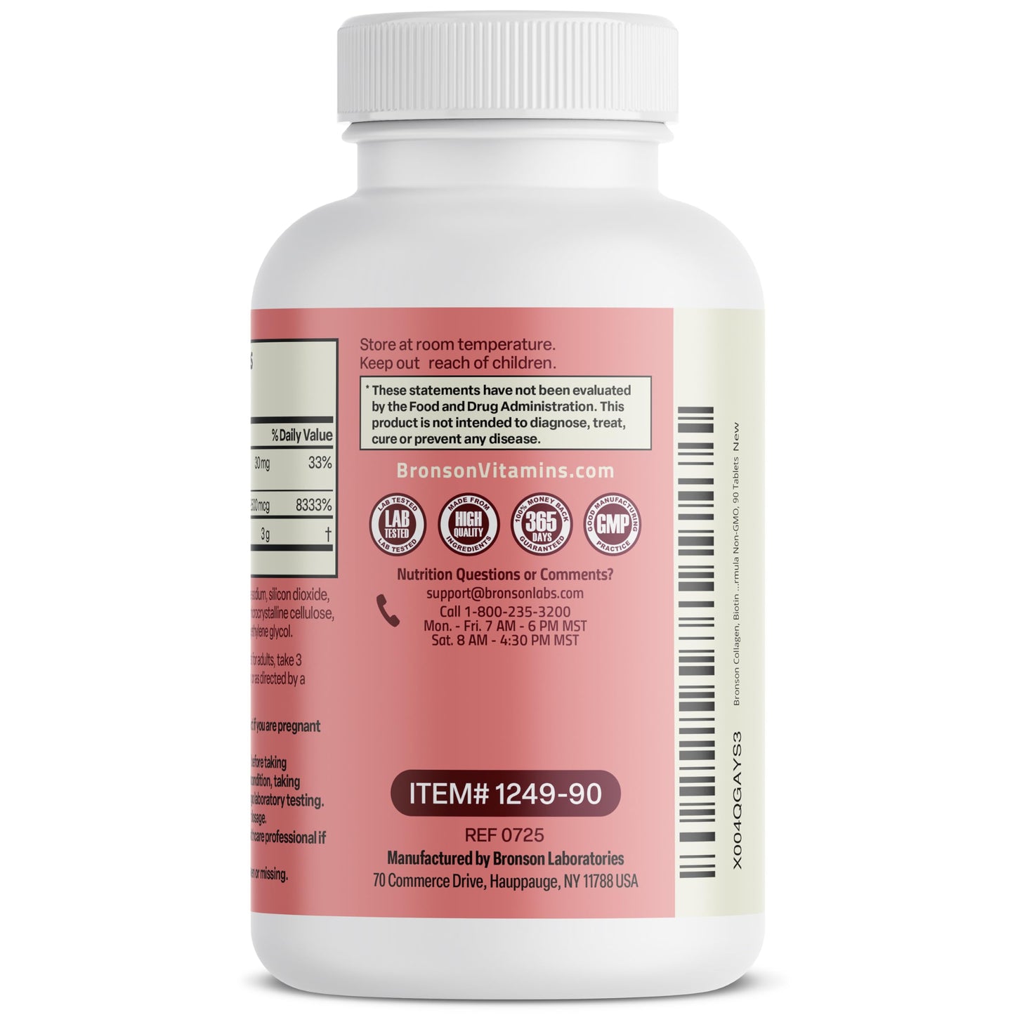 Bronson Collagen Peptides 3000mg with Biotin & Vitamin C, 90 Tablets