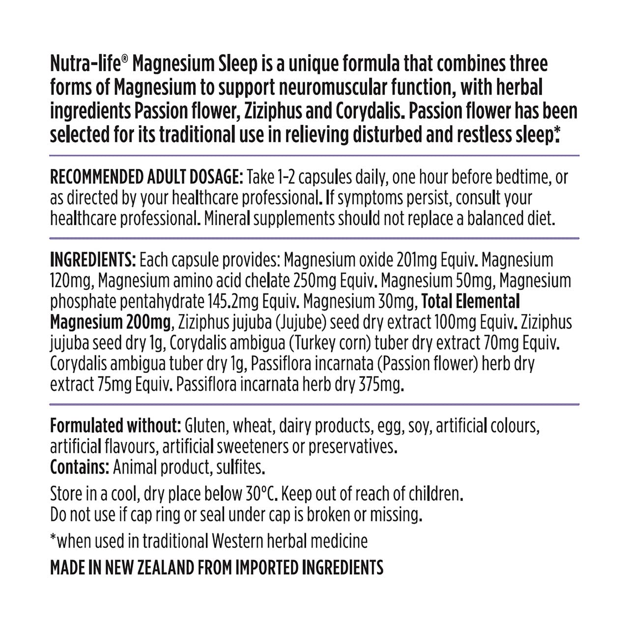 Nutralife Magnesium Sleep 60 Capsules