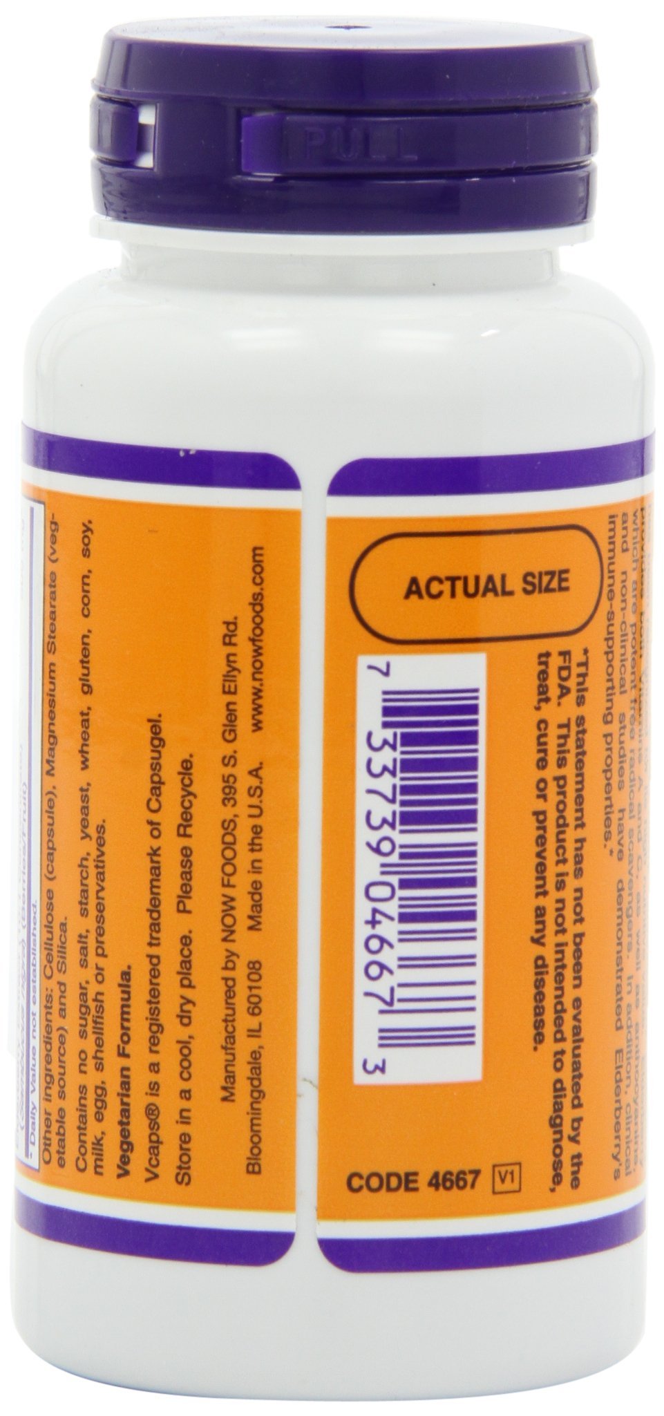 NOW Foods Elderberry 500 mg Capsule, 120 Veg Capsules