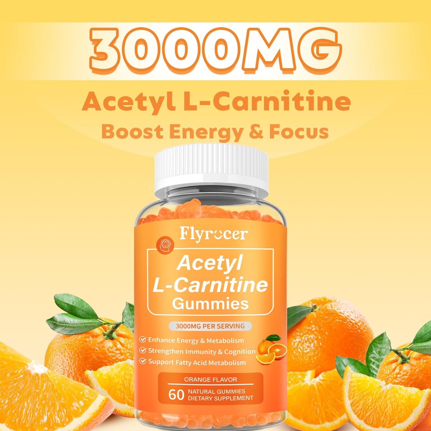 Flyrocer Acetyl L-Carnitine Gummies 120 Count